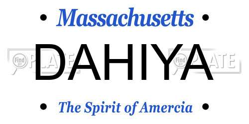 DAHIYA Massachusetts License Plate