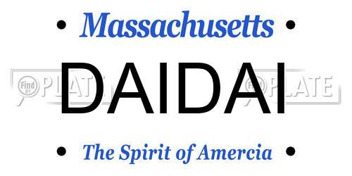 DAIDAI Massachusetts License Plate