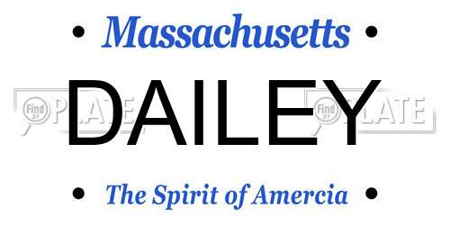 DAILEY Massachusetts License Plate