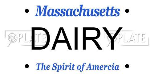 DAIRY Massachusetts License Plate