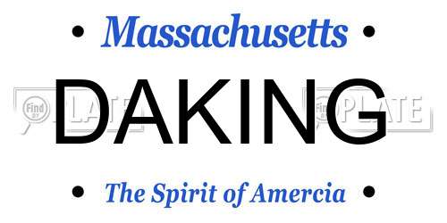 DAKING Massachusetts License Plate