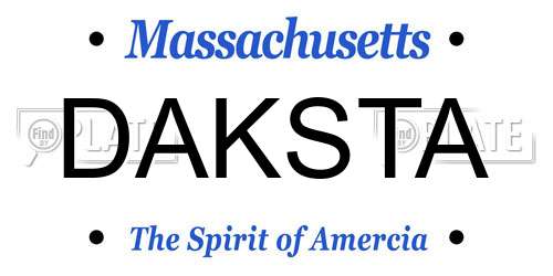 DAKSTA Massachusetts License Plate
