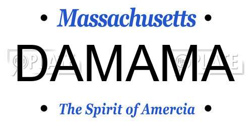 DAMAMA Massachusetts License Plate