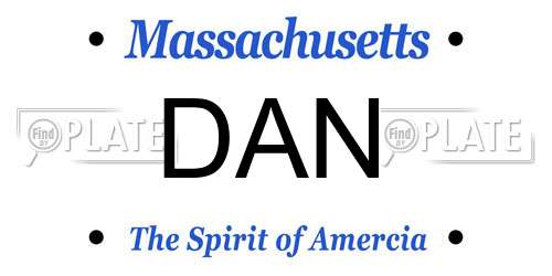 DAN Massachusetts License Plate