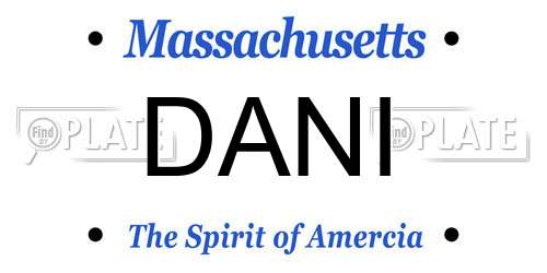 DANI Massachusetts License Plate