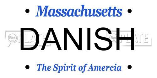 DANISH Massachusetts License Plate