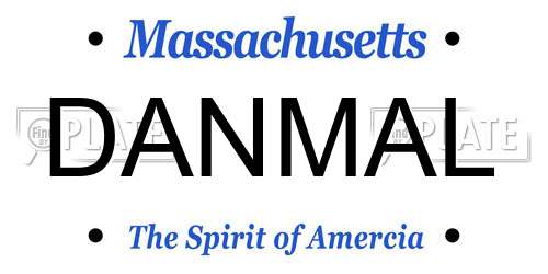 DANMAL Massachusetts License Plate
