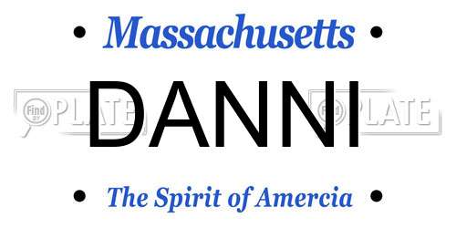 DANNI Massachusetts License Plate