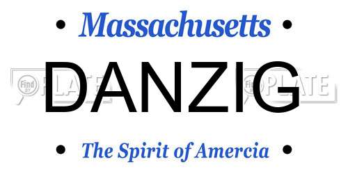 DANZIG Massachusetts License Plate