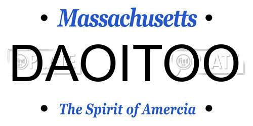 DAOITOO Massachusetts License Plate