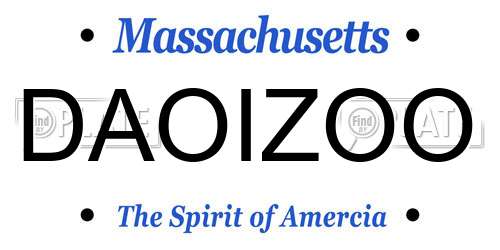 DAOIZOO Massachusetts License Plate