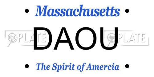 DAOU Massachusetts License Plate