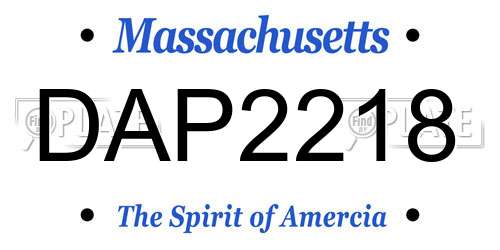 DAP2218 Massachusetts License Plate