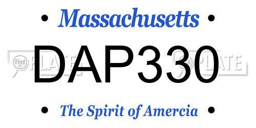 DAP330 Massachusetts License Plate