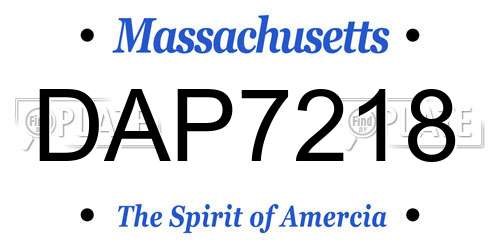 DAP7218 Massachusetts License Plate