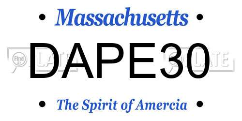DAPE30 Massachusetts License Plate