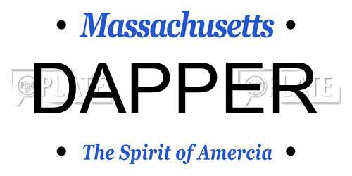 DAPPER Massachusetts License Plate