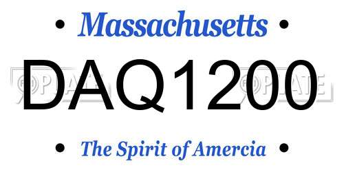 DAQ1200 Massachusetts License Plate