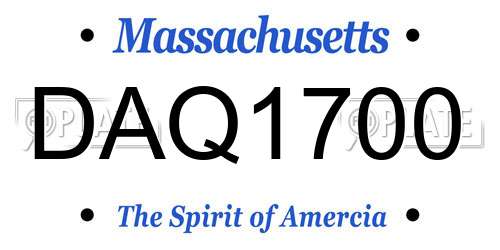 DAQ1700 Massachusetts License Plate
