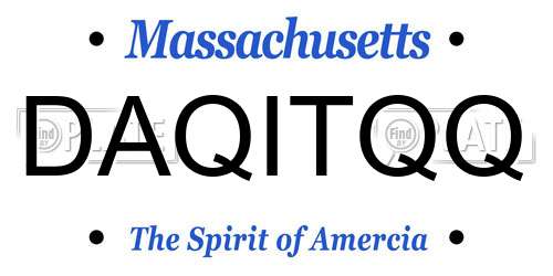 DAQITQQ Massachusetts License Plate