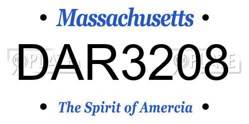 DAR3208 Massachusetts License Plate