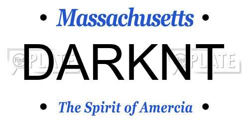 DARKNT Massachusetts License Plate
