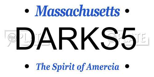 DARKS5 Massachusetts License Plate