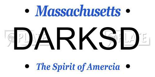 DARKSD Massachusetts License Plate