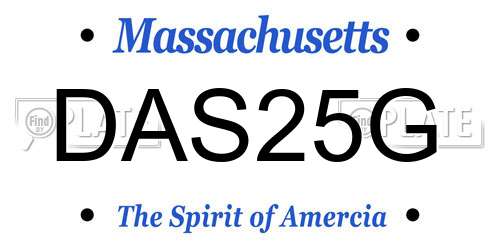 DAS25G Massachusetts License Plate