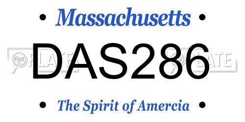 DAS286 Massachusetts License Plate