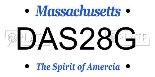 DAS28G Massachusetts License Plate
