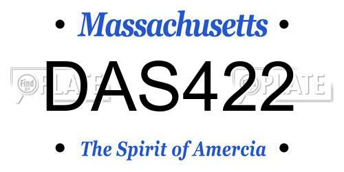 DAS422 Massachusetts License Plate