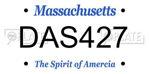 DAS427 Massachusetts License Plate