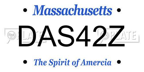 DAS42Z Massachusetts License Plate