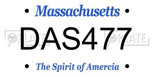 DAS477 Massachusetts License Plate