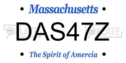 DAS47Z Massachusetts License Plate