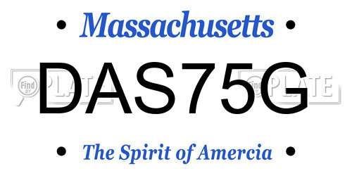 DAS75G Massachusetts License Plate