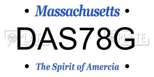 DAS78G Massachusetts License Plate
