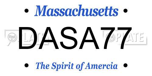 DASA77 Massachusetts License Plate