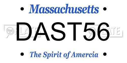 DAST56 Massachusetts License Plate