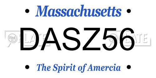 DASZ56 Massachusetts License Plate