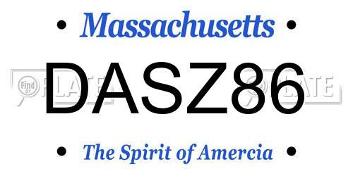 DASZ86 Massachusetts License Plate