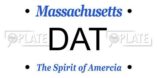 DAT Massachusetts License Plate