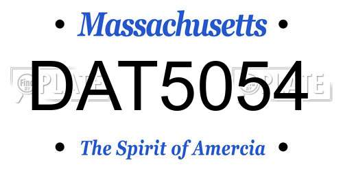 DAT5054 Massachusetts License Plate
