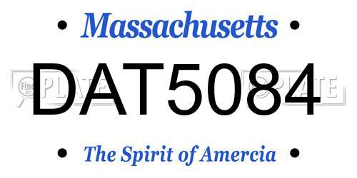 DAT5084 Massachusetts License Plate