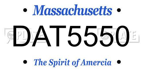 DAT5550 Massachusetts License Plate