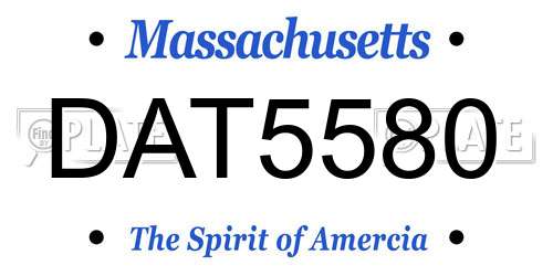 DAT5580 Massachusetts License Plate