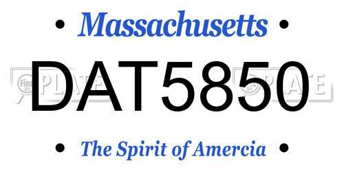DAT5850 Massachusetts License Plate