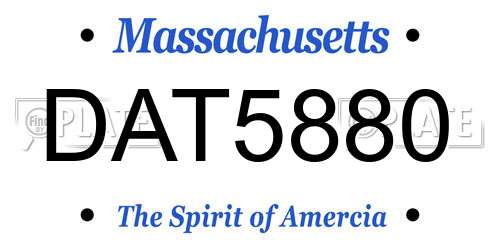 DAT5880 Massachusetts License Plate
