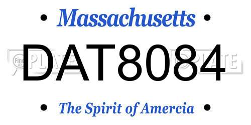 DAT8084 Massachusetts License Plate